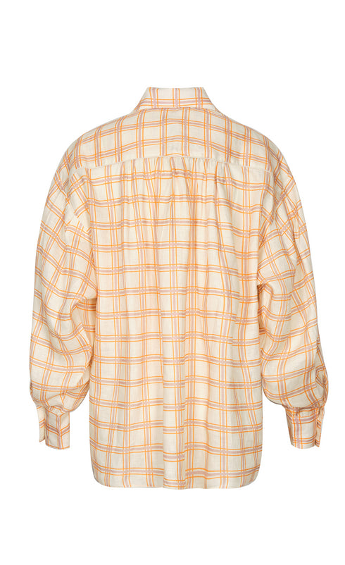 Barnes Linen Shirt / Cream and Butter Scotch